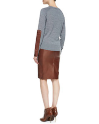 Reed Krakoff Zip Front Leather Pencil Skirt