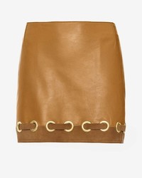 Derek Lam 10 Crosby Grommet Detail Leather Skirt