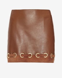 Derek Lam 10 Crosby Grommet Detail Leather Skirt