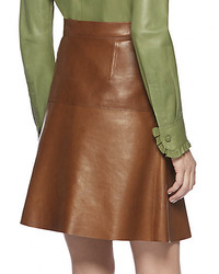 Gucci Leather Flare Skirt