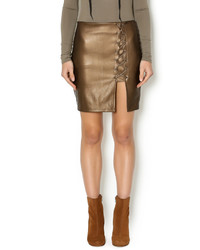 Ruby And Jenna Bronze Faux Leather Skirt
