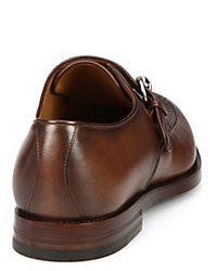 Gucci Brushed Leather Monk Strap Shoes