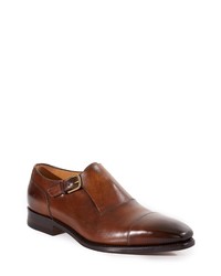Paul Stuart Giordano Monk Shoe In Brown Leather At Nordstrom
