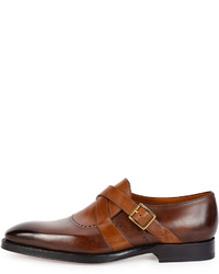 Bally Schuman Leather Monk Strap Shoe Brown