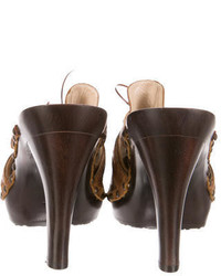 Christian Dior Grommet Accented Leather Clogs