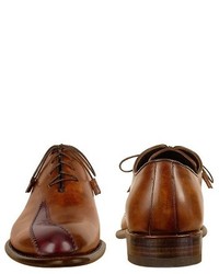 Forzieri Brown Italian Handcrafted Leather Oxford Dress Shoes