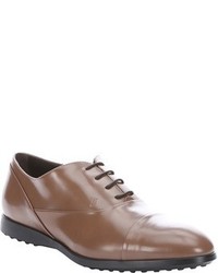 Tod's Brown Leather Francesina Cap Toe Oxfords