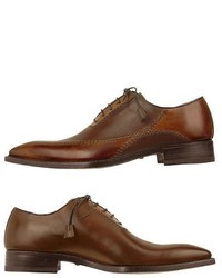 Forzieri Dark Brown Italian Handcrafted Leather Oxford Shoes