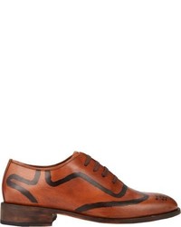 Esquivel Hand Painted Cap Toe Oxfords Brown
