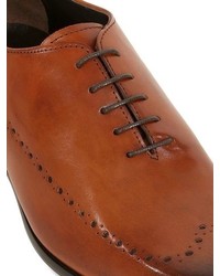 Laser Cut Leather Oxford Lace Up Shoes