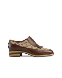 Gucci Leather And Gg Brogue Shoes