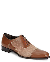 Mezlan Leather Printed Suede Oxfords