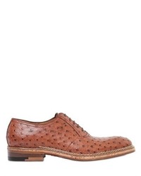 a. testoni Ostrich Leather Oxford Lace Up Shoes