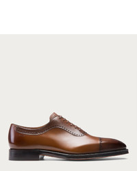 Scot Leather Oxford Shoe In Mid Brown