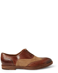 Paul Smith Shoes Accessories Dennis Burnished Leather And Canvas Oxford Shoes