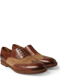 Paul Smith Shoes Accessories Dennis Burnished Leather And Canvas Oxford Shoes