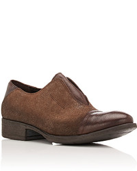 Barneys New York Suede Leather Laceless Oxfords