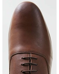 Topman Tan Leather Oxford Shoes