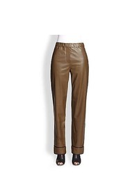 Brown Leather Pajama Pants
