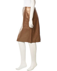 Halston Heritage Leather Skirt