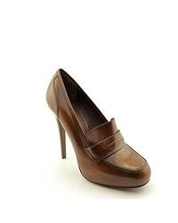 Vera Wang Lavender Talli Brown Leather Pumps Heels Shoes