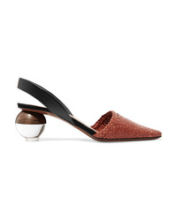 Neous Woven Leather Slingback Pumps