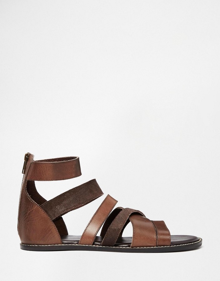 brand gladiator sandals in brown leather 1298454 original