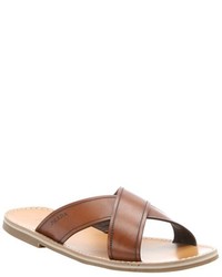 Prada Burnt Brown Leather Slide Sandals