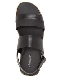 Calvin Klein Dex Embossed Leather Sandal