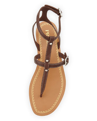 Prada Leather Ankle Strap Sandal Teak
