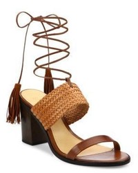 Schutz Luky Lace Up Leather Sandals