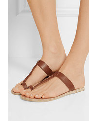Ancient Greek Sandals Melpoi Braided Leather Sandals Brown