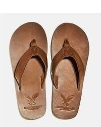 American Eagle Outfitters Brown Leather Flip Flop 8, $29