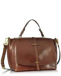 The Bridge Brown Leather Dual Function Oversized Satchel Bag