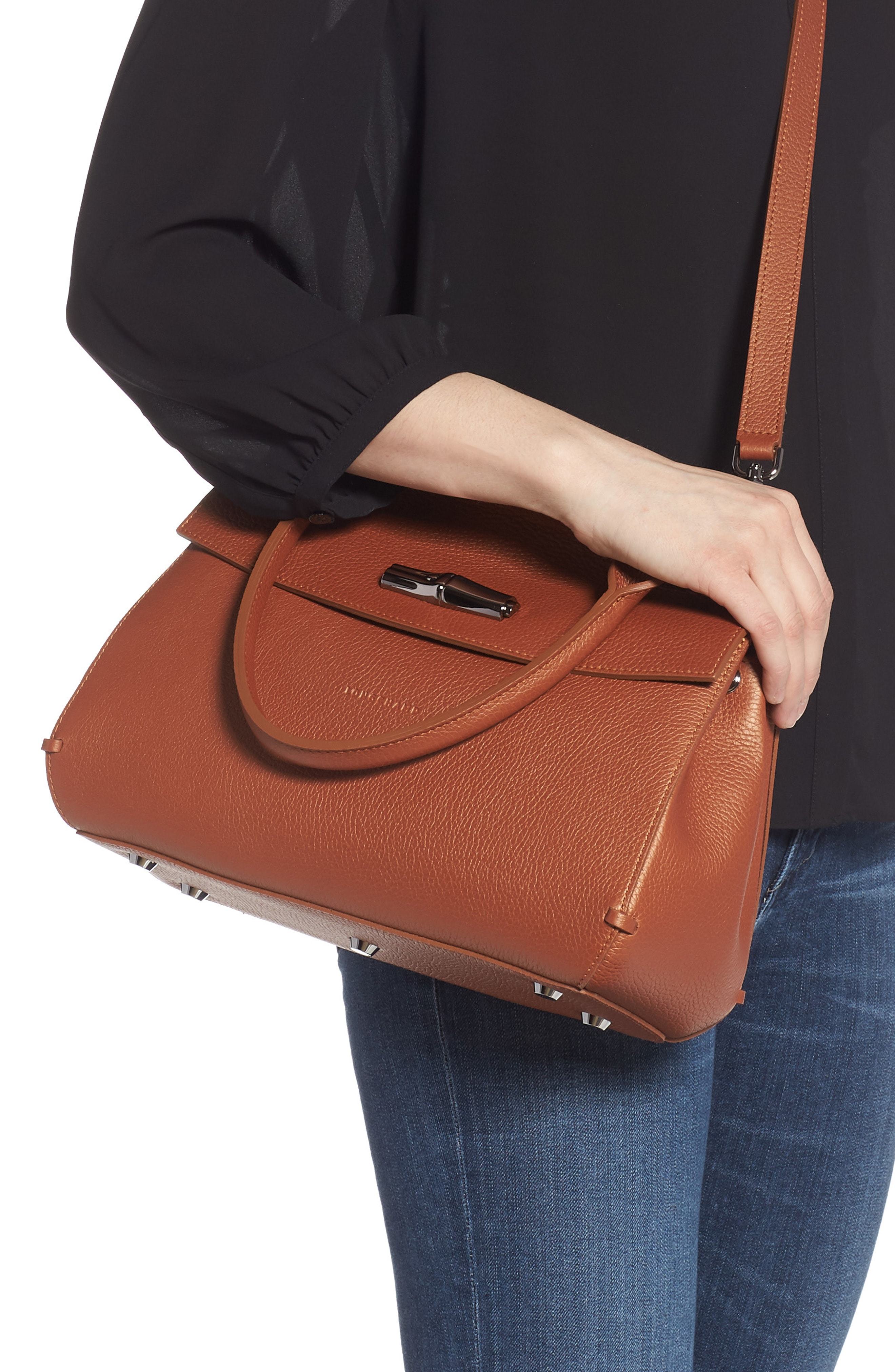 longchamp satchel leather