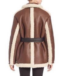 Acne Studios Belted Leather Shearling Jacket