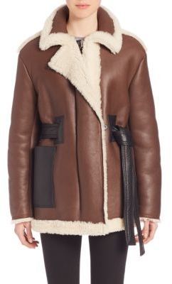 Acne Studios Belted Leather Shearling Jacket, $3,300 | Saks Fifth