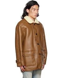 DRAE Brown Faux Leather Jacket