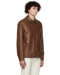 Brunello Cucinelli Brown Leather Jacket