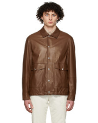 Brunello Cucinelli Brown Leather Jacket