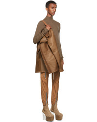 Rick Owens Tan Leather Outershirt Jacket