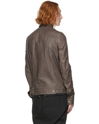 Rick Owens Taupe Leather Jacket
