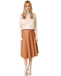 Rebecca Taylor Vegan Leather Midi Skirt