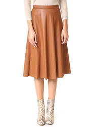 Rebecca Taylor Vegan Leather Midi Skirt