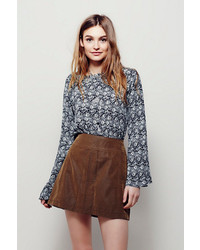 Free People Zip To It Vegan Leather Mini Skirt