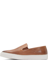 H By Hudson Brown Woven Hannuk Slip On Sneakers