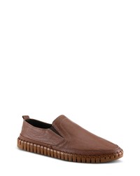Spring Step Stitch Leather Loafer In Brown At Nordstrom