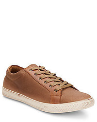 Joe's Jeans Leather Trimmed Canvas Sneakers