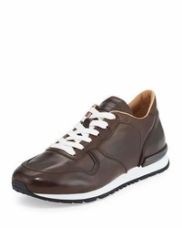 Tod's Smooth Leather Trainer Sneaker Dark Brown