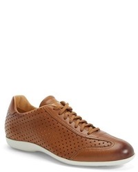 Santoni Tailor Perforated Leather Sneaker
